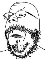 angry beard clenched_teeth frown glasses looking_to_the_left mustache soyjak stubble subvariant:gapejak_34 teeth teeth_showing template variant:gapejak white_background // 600x800 // 29.0KB