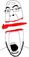 blood cut glasses gore open_mouth soyjak stretched stubble variant:cobson // 721x1400 // 54.7KB