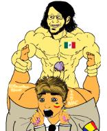 beard buff closed_mouth ear glasses grin hair merge mexican_twink mexico nsfw open_mouth orange_skin painted_nails penis romania romanian_schizo sex soyjak twink variant:cobson variant:markiplier_soyjak yellow_hair yellow_skin // 385x473 // 111.3KB