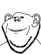 9000 aliased chin ear looking_at_you meta:variant_get no_glasses open_mouth smile soyjak stubble teeth variant:impish_soyak_ears white_background // 598x800 // 9.3KB