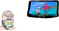 baby babyjak bandicam beard bugbo caca eyebrows eyes glasses meta:tagme nose pacifier pink_skin soyjak television tv_show variant:gapejak watch watching // 846x446 // 117.2KB