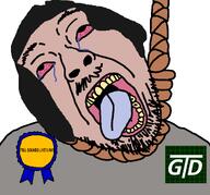 arial award bloodshot_eyes crying hair hanging hanging_troonjak meta:tagme open_mouth red_sclera rope soyjak suicide tgd thomas_game_docs tongue tranny troonella variant:bernd variant:gapejak // 1295x1205 // 85.9KB