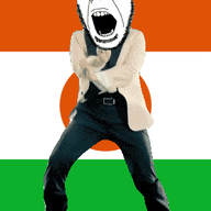 angry animated country dance flag full_body gangnam_style glasses irl niger open_mouth soyjak stubble variant:cobson // 300x460 // 502.7KB
