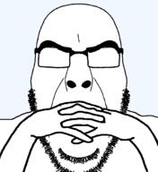 finger gendou_pose glasses glowing_eyes glowing_glasses hand neon_genesis_evangelion stubble subvariant:cobson_front2 thick_eyebrows transparent_background variant:cobson // 1684x1836 // 103.4KB