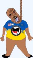 anarchism anti_euro antifa arm badge bald bloodshot_eyes brown_skin burning clothes countrywar crying euromutt flag flag:israel flag:lgbt_pride_flag flag:nato flag:united_states full_body glasses hand hanging israel judaism nato obese oink open_mouth penis rope shitskin star_(symbol) star_of_david subvariant:chudjak_front suicide tear tongue ukraine variant:bernd variant:chudjak zionist // 690x1200 // 209.8KB