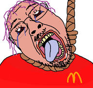 amerimutt big_lips glasses meta:tagme open_mouth red_lips rope stubble suicide variant:bernd yellow_teeth // 768x719 // 189.5KB