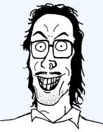 clothes creepy evil grin hair moustache mullet smile teeth variant:mulletjak white_shirt white_skin // 838x1072 // 27.8KB