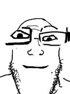 distorted glasses smile stubble subvariant:neutralplier variant:markiplier_soyjak // 600x800 // 81.3KB