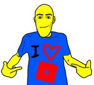 arm closed_mouth clothes ear hand heart i_love pointing roblox smile soyjak variant:shirtjak yellow_skin // 618x559 // 39.7KB