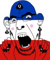 bbc blush ear facial_mark flag flag:schleswig-holstein forehead_mark germany glasses hair hand nose_piercing nose_ring open_mouth painted_nails queen_of_spades schleswig-holstein soyjak stubble subvariant:slutson subvariant:spadeson tattoo variant:cobson // 723x861 // 68.9KB