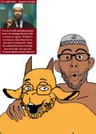 2soyjaks brown_skin clothes ear full_body glasses goat hat islam meta:tagme naked nsfw open_mouth sex soyjak stubble text variant:goatjak variant:nojak zoophile // 509x709 // 176.3KB