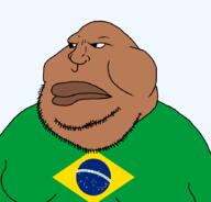 brapzilian brazil brown_skin closed_mouth countrywar fat flag flag:brazil obese soyjak stubble transparent_background variant:meximutt // 888x849 // 47.0KB