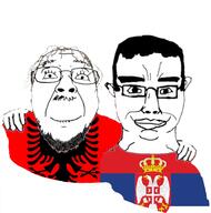 albania beard chud_troon_alliance closed_mouth country flag flag:albania flag:serbia glasses hugging reichsadler serbia stubble subvariant:chudjak_front variant:bernd variant:chudjak // 1691x1711 // 297.6KB