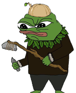 amphibian animal closed_mouth clothes frog green_skin hand hat holding_object holding_stick leaf lips nas nas:pepe pepe pepe_the_frog stick stone subnas:apu transparent_background weapon // 463x565 // 175.2KB
