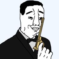 arm bowtie chud clothes firearm glasses gun hand holding_gun holding_object holding_pistol james_bond pistol smile smug swastika transparent_background tuxedo tv_(4chan) variant:chudjak weapon // 602x601 // 52.1KB