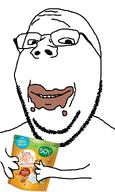 arm eating food glasses hand holding_object smile soy soya_party soyjak stubble subvariant:wholesome_soyjak variant:gapejak // 600x1001 // 112.2KB