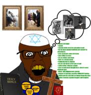 award awards bible catholic christianity clothes cross dream gigachad green-text hat holy_bible judaism kippah nigger pope protestant soyjak teeth text tradcath variant:feraljak wordswordswords yellow_teeth // 1307x1374 // 959.2KB