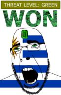 ahegao emerald featured flag:uruguay gem glasses green green_eyes hair looking_up open_mouth schlog_color_event soyjak soyjak_blog stubble sun teeth text threat_level_green uruguay variant:cobson won // 721x1115 // 156.2KB