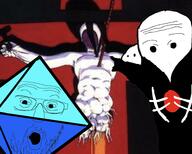 2soyjaks angel_(evangelion) anime arm biblically_accurate_angel bident cross flag hand japan lance_of_longinus_(evangelion) lilith_(evangelion) meta:tagme neon_genesis_evangelion objectsoy open_mouth pointing polearm ramiel_(evangelion) sachiel_(evangelion) spear stubble variant:two_pointing_soyjaks weapon // 4035x3239 // 4.2MB