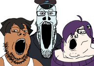 ahoge artists beard blue_eyes brown_skin clothes epi glasses gooner gooners goonerslop groomers hair hat minus8 nazism off_shoulder_swater one_eye_covered open_mouth pale_skin pedophile ponytail porn_artist purple_skin skeleton skull soyjak stubble sweater tank_top trio uniform variant:gapejak variant:markiplier_soyjak variant:tony_soprano_soyjak zone zone_archive zone_sama zone_tan // 828x581 // 53.5KB