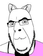 :3 bowtie cat_ear closed_mouth clothes glasses looking_at_you soyjak stubble uwu variant:cobson // 775x1000 // 44.9KB