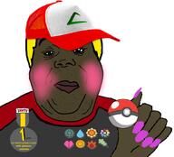 ball black_skin clothes hat holding_ball holding_object meta:tagme nate nigger pokemon pokemonigger shitskin subvariant:hunky_twink_sex_machine variant:alicia wearing_hat // 789x714 // 286.8KB