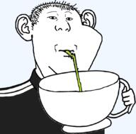 balding clothes cup drinking drinking_straw ear hair hand holding_object looking_at_you merge soyjak subvariant:impdrink track_suit variant:carterjak variant:impish_soyak_ears variant:kuzjak // 1053x1035 // 145.2KB