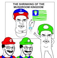 1-up 5soyjaks chud david_star jewish_nose jewish_star jews judaism kike luigi mario mushroom shroom soyjak stubble super_mario super_mario_bros united_states us variant:chudjak variant:soyak // 2341x2409 // 156.8KB
