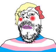 angry bowtie flag glasses hair mustache soyjak stubble tranny variant:gapejak yellow_hair // 1087x1007 // 325.0KB