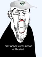 angry clothes facial_hair glasses hat shitnobodycaresabout teeth tshirt variant:feraljak void_linux white_teeth // 1396x1899 // 580.2KB