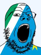 brazil flag flag:mato_grosso_do_sul glasses looking_at_you mato_grosso_do_sul open_mouth soyjak star_(symbol) stubble teeth transparent_background variant:gapejak // 600x800 // 22.8KB