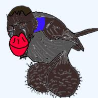 angry ball_bird big_eyebrows big_lips black_skin crying ear feather grey_shirt hair jake jakparty_soy jartycuck meta:tagme nigger red_eyes testicles variant:soyak wing wrinkles // 255x255 // 49.0KB