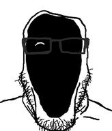analog_horror dorcelessness glasses no_eyes no_mouth no_nose open_mouth soyjak stretched_mouth stubble variant:markiplier_soyjak // 582x682 // 73.1KB