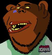 black_background brown_skin clothes discord fnf_pedo friday_night_funkin' ominous open_mouth red_lips series:esl_pedo_league soyjak stubble subvariant:impish_amerimutt sweating variant:impish_soyak_ears yellow_sclera yellow_teeth // 917x966 // 207.2KB