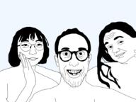 closed_mouth ear female glasses grin hair soyjak stubble variant:unknown // 1800x1350 // 367.7KB