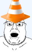 clothes cone glasses hat mustache no_teeth open_mouth stubble variant:fishboy // 603x1047 // 95.5KB