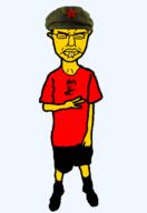 asian buck_teeth china clothes communism full_body hat mao_zedong peace_sign shorts slant_eyes tshirt variant:chudjak yellow yellow_teeth // 1352x1961 // 264.0KB