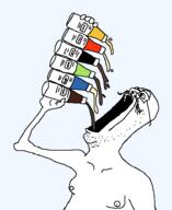 arm bottle drinking drinking_soylent glasses hand holding_bottle holding_object holding_soylent mustache open_mouth plastic_bottle soy soyjak soylent soylent_bottle stubble variant:6soylent // 478x583 // 12.9KB