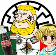 animal anime anime_female bait bird blond blond_beard blue_eyes buff cactus coca_cola eagle effortson flag flag:italy flag:mexico godtoko hair houjou_satoko italy mexico nazism opposite plant satoko_houjou(namefag) series:mexico_is_white snake soyjak stubble subvariant:mexiaryan swastika text variant:meximutt white_skin yellow_beard yellow_hair // 884x871 // 1.6MB
