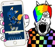 arm e621 esix furry glasses hair holding_object holding_phone iphone open_mouth painted_nails phone soyjak stubble subvariant:phoneplier subvariant:phoneplier_vertical variant:cobson variant:markiplier_soyjak // 1739x1480 // 1.4MB