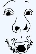 accessory glasses lips looking_at_you open_mouth soyjak stubble translucent_background variant:fisheyejak // 420x629 // 43.9KB