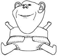 closed_mouth diaper hand hands_up looking_at_you shaved smile subvariant:pissbaby template variant:impish_soyak_ears // 1480x1452 // 41.7KB