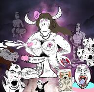arm ass balls bbc biting_lip black_skin blood blush brown_hair chaos claw closed_mouth clothes cultist cunny dab daemon distorted ear earring evil facial_mark foot forehead_mark full_body futa futanari glasses grin hair hairy hand holding_object horn leg meta:pornographic_content milk multiple_soyjaks mustache naked nipple nose_piercing nose_ring nsfw ominous open_mouth painted_nails pedophile penis pink_eyes queen_of_spades slaanesh smile soyjak stubble subvariant:hornyson subvariant:slutson suit tattoo testicles tranny tusk tuxedo variant:cobson variant:poopson warhammer // 2897x2842 // 3.5MB