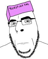 box cardboard closed_mouth clothes glasses neutral question question_hat soyjak stubble text variant:cobson // 775x962 // 33.4KB