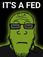 central_intelligence_agency closed_eyes closed_mouth clothes disappointed glasses glowing green its_over soyjak stubble sunglasses text trend:glowie variant:markiplier_soyjak // 1080x1431 // 220.3KB