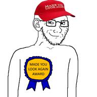 artist:conservativewaluigi award beard fell_for_it_again_award glasses make_america_great_again smile smug soyjak subvariant:soyak_(smug) variant:soyak // 600x600 // 75.4KB