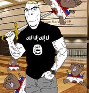 blood crocus_city_hall_attack dead diaper flag:isis glasses irl_background isis islam islamic_state poop stubble subvariant:pissbaby sword terrorist variant:cobson // 1834x1910 // 1.7MB