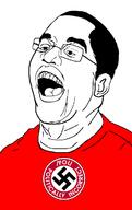 ear glasses hair open_mouth pol_4chan swastika text variant:unknown // 764x1216 // 115.5KB