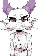 ai_generated billions_must chud closed_mouth clothes furry glasses kobold mouth red_eyes subvariant:chudjak_front text variant:chudjak white_background // 964x1400 // 1.0MB