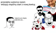 chud leftist multiple_soyjaks poland politics subvariant:branigger subvariant:spadeson text tusk variant:brandon variant:chudjak variant:cobson variant:feraljak white_background white_skin // 1280x750 // 112.6KB